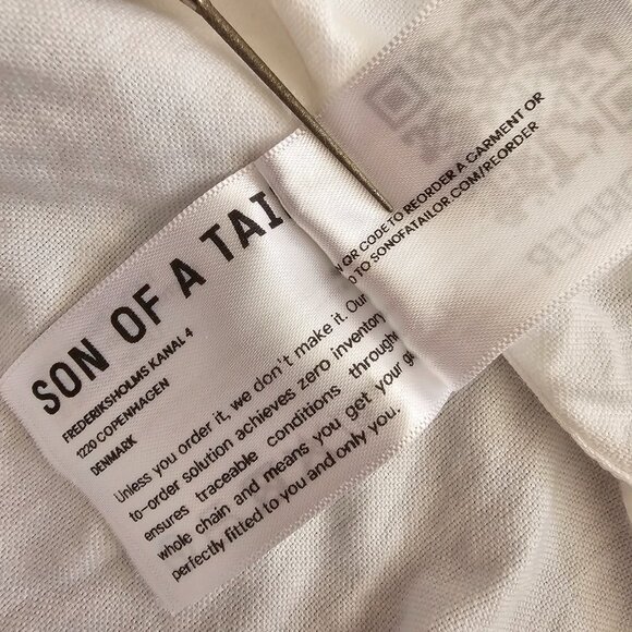 Son of a Tailor 100% Organic Cotton Long Sleeve Button Up, L, White - Picture 9 of 9